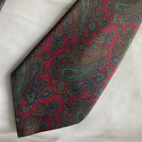 LANVIN PARIS PURE SILK PAYSLEY TIE - Picture 6 of 6